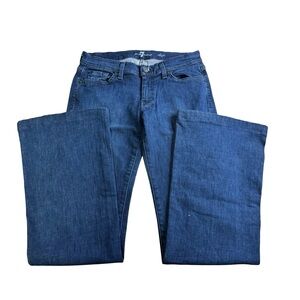 7 For All Mankind Dojo Blue Flare Wide Leg Jeans Size 28